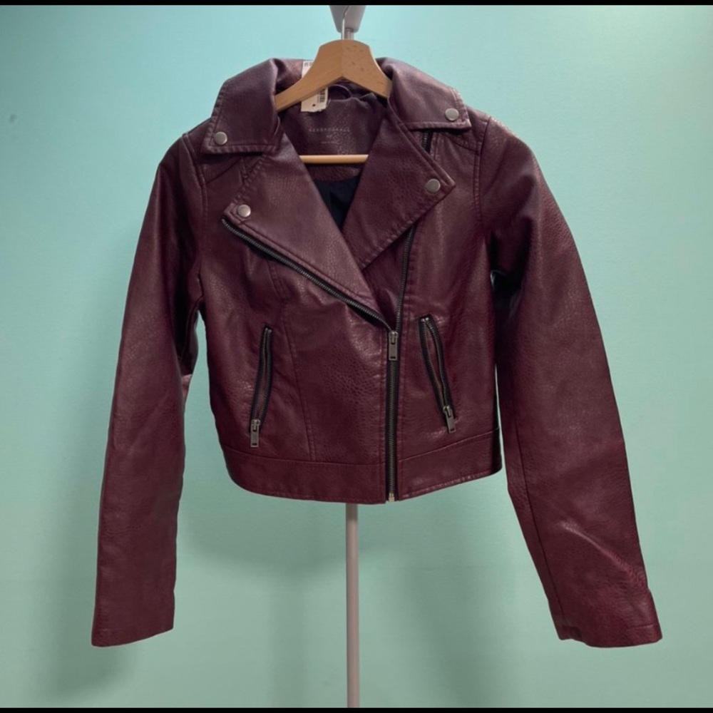 Plum Faux Moto Jacket